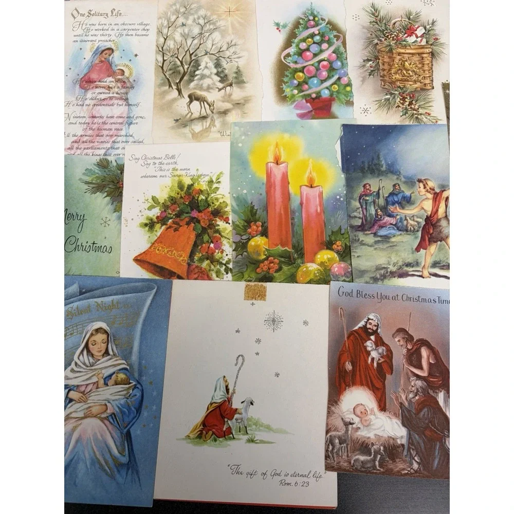 Vintage Retro Christmas Cards Fronts ONLY 1950s 1960s Scrapbooking Crafts 50+
